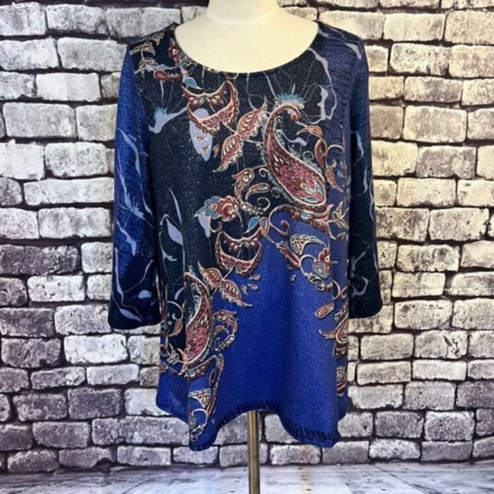 Avenue Round Neck 3/4 Sleeve Blouse Size 22/24
